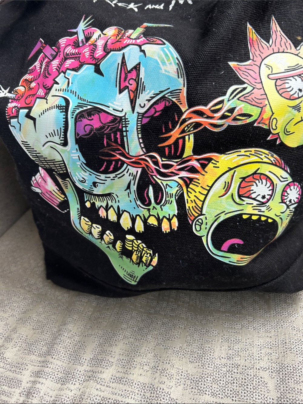 Rick and Morty Black Graphic Tote Bag BRAND NEW TAG QUICK NYC SHIPPING - Picture 15 of 16